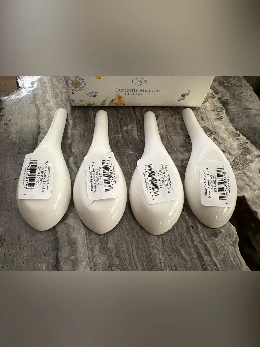 NWT Lenox Butterfly Meadow Soup Spoon Set (4 Piece)